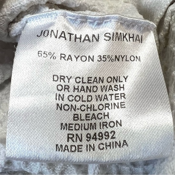 Jonathan Simkhai Black & White Side Snap Colorblock Textured Sweatshirt Medium - Picture 10 of 12